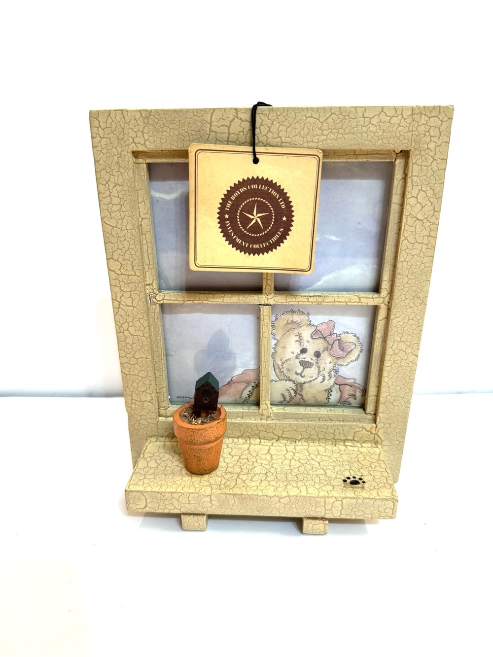 Boydโs Bear Folk Art Photo Frame Window W/Shelf 9x7